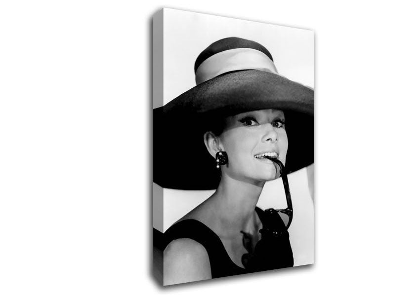 Audrey Hepburn Hat Canvas Wall Art