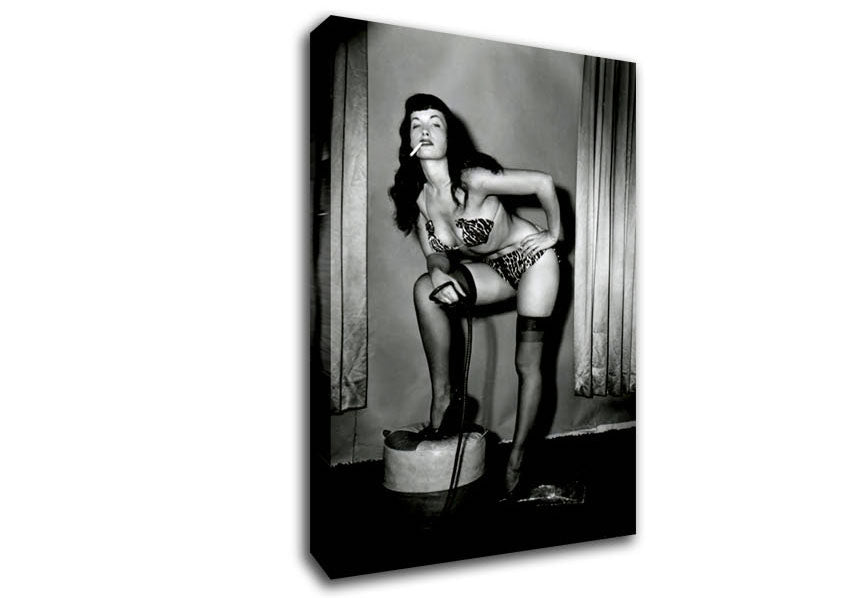 Bettie Page Whip Canvas Wall Art