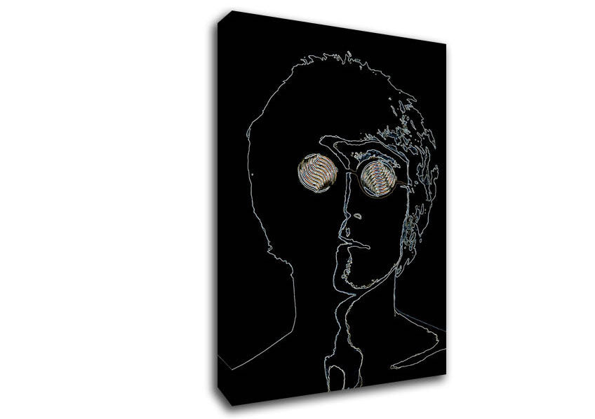 John Lennon Black Canvas Wall Art