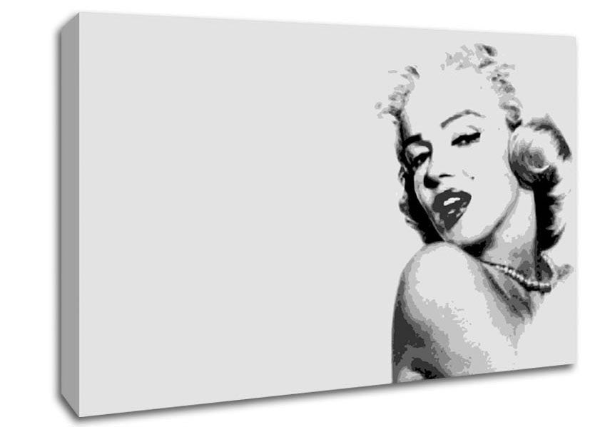 Marilyn Monroe Retro Grey Canvas Wall Art