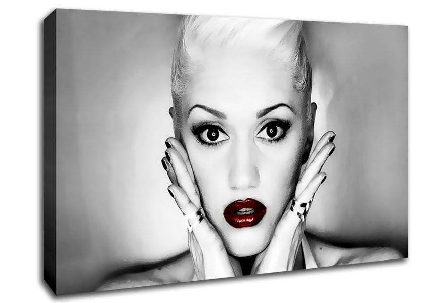 Gwen Stefani Red Lips Canvas Wall Art