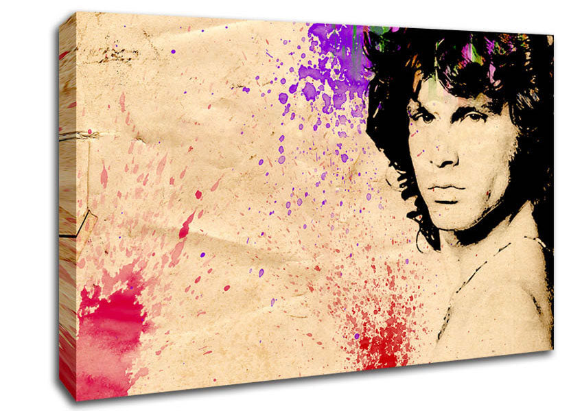 Jim Morrison Colour Splash Canvas Wall Art
