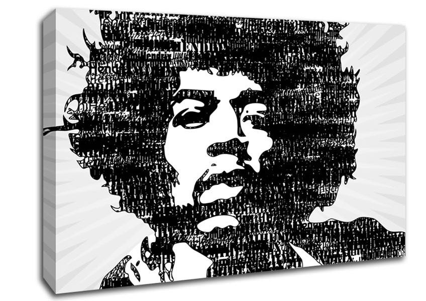 Jimi Hendrix Black And White Canvas Wall Art