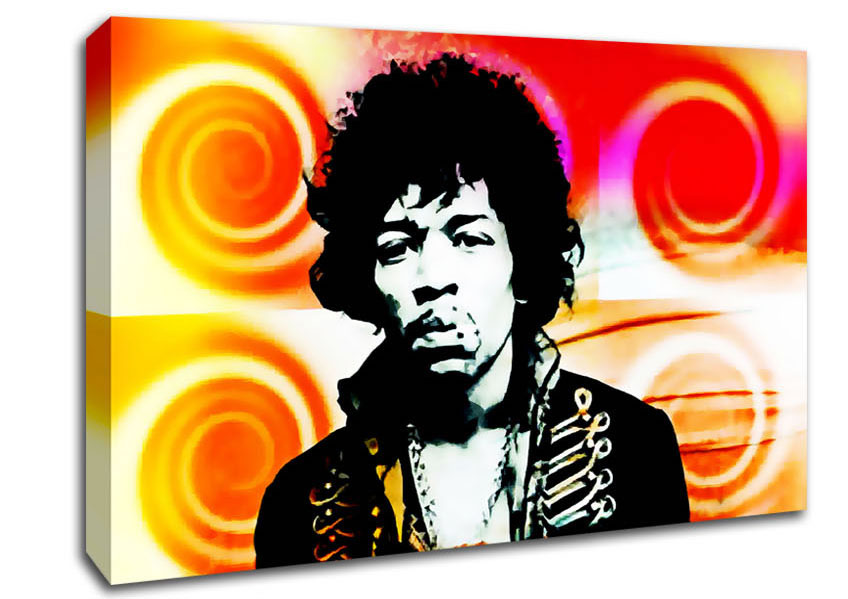 Jimi Hendrix Swirls Canvas Wall Art