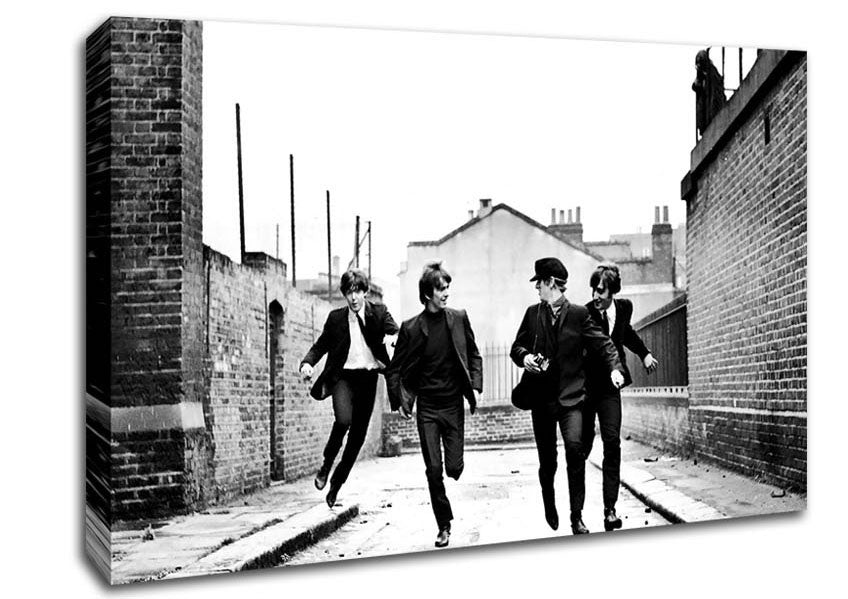 The Beatles Running Canvas Wall Art