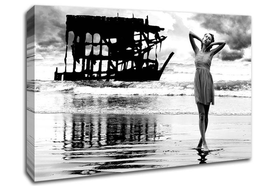 Shipwreck Oregon Coast Canvas Wall Art