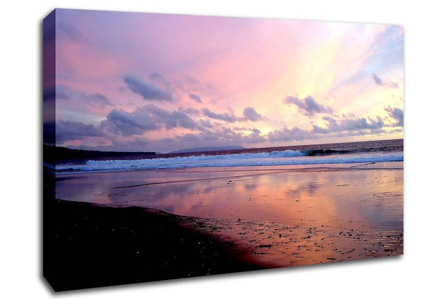 Beach At Dusk Canvas Wall Art