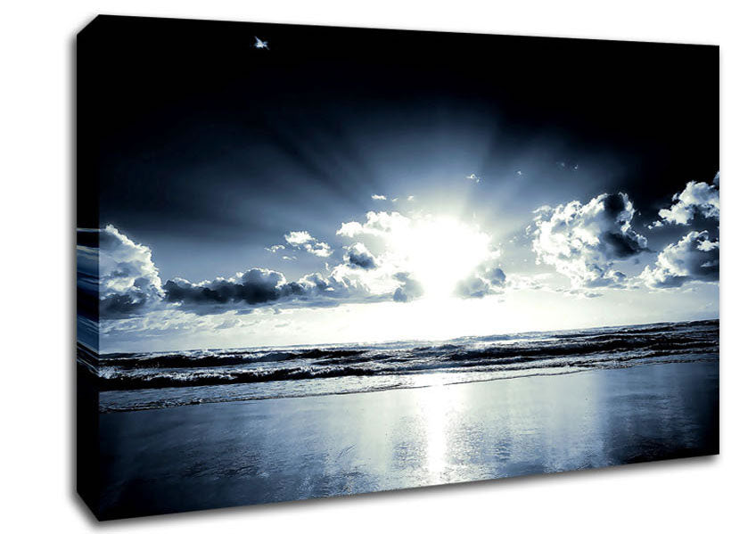 Blue Sunshine On The Beach Canvas Wall Art