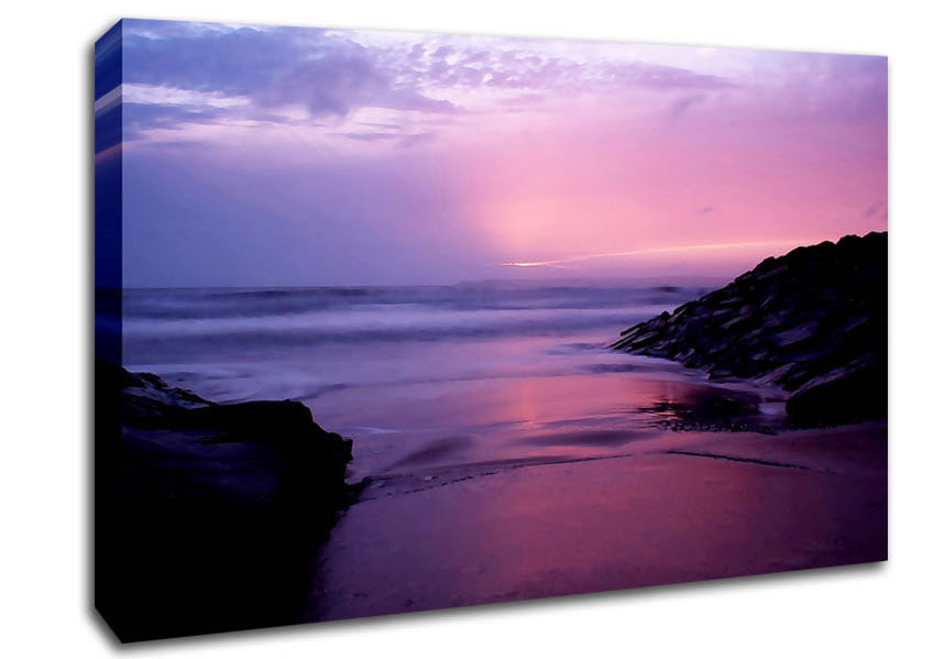 Sunset At Aberavon Beach Canvas Wall Art