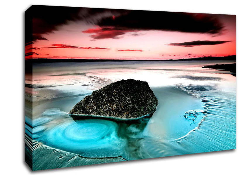 Swell Around The Rocky Ocean Canvas Wall Art