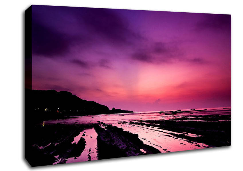 Purple Night Sky Canvas Wall Art