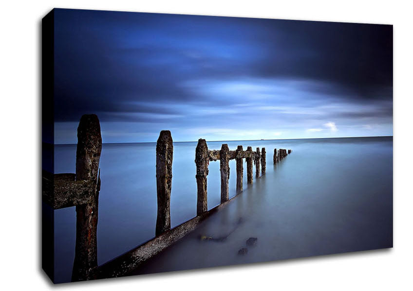 Evening Blue Sea Canvas Wall Art