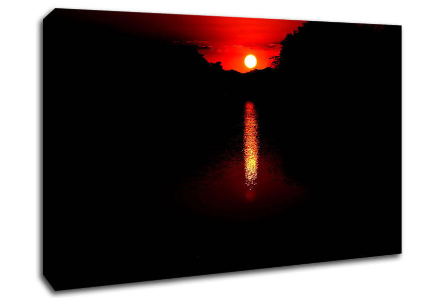 As The Stunning Red Sun Goes Down Canvas Wall Art