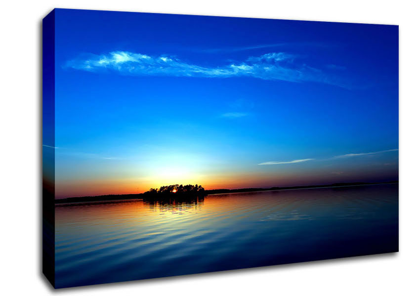 Blue Sunset Canvas Wall Art