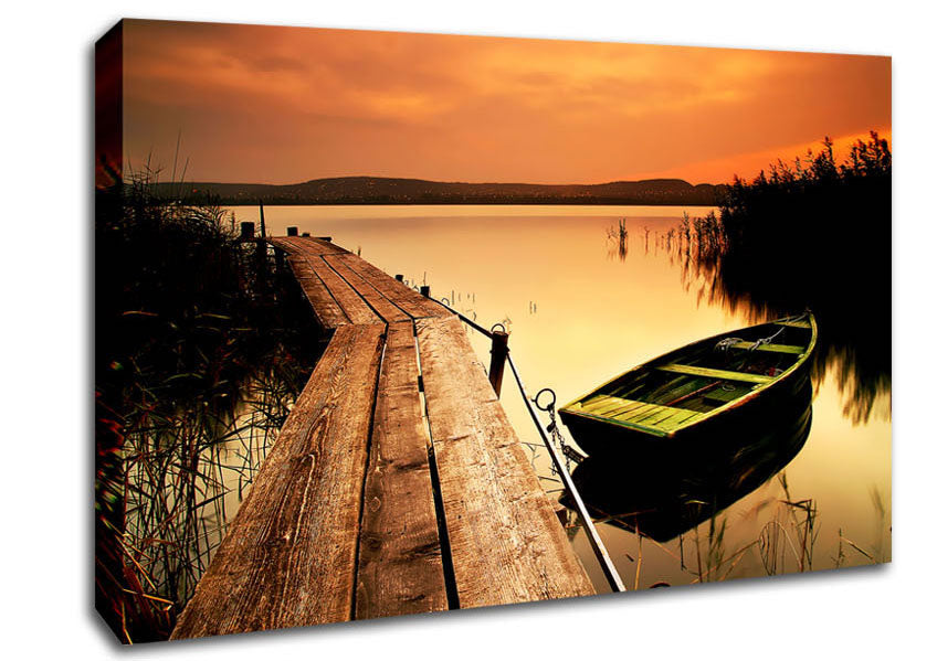 Tranqil Lake Mooring Canvas Wall Art