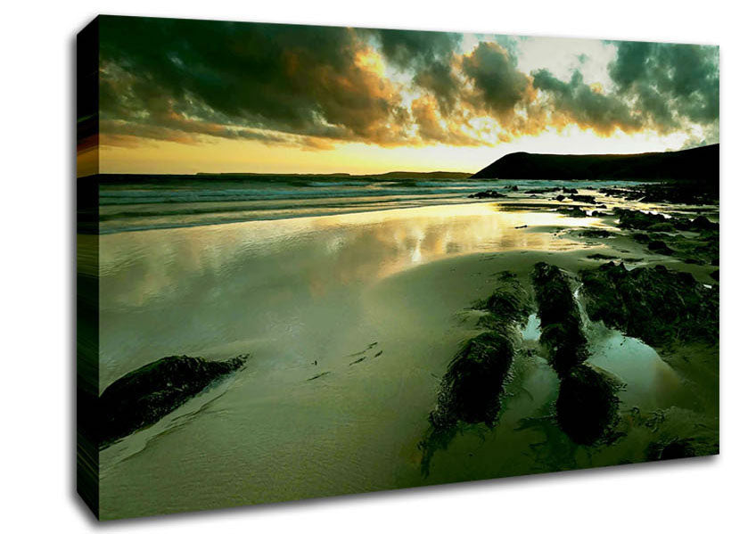 Green Ocean Reflections Canvas Wall Art