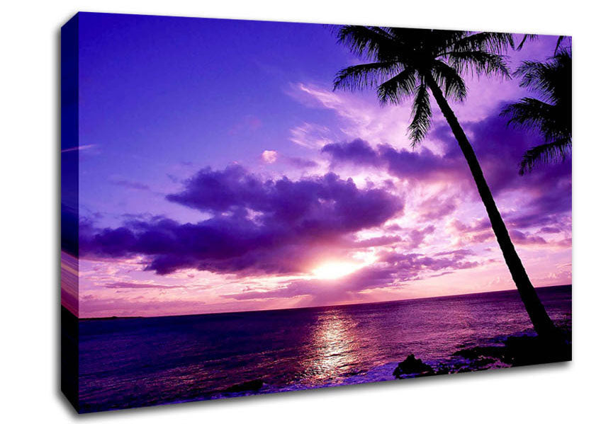 Lilac Pink Ocean Paradise Canvas Wall Art