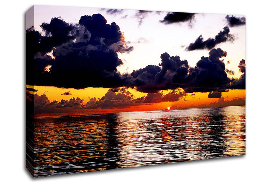 Golden Yellow Ocean Canvas Wall Art