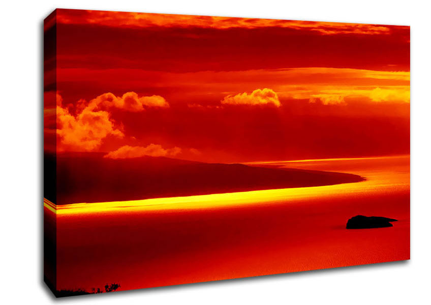Orange Ocean Glow Canvas Wall Art