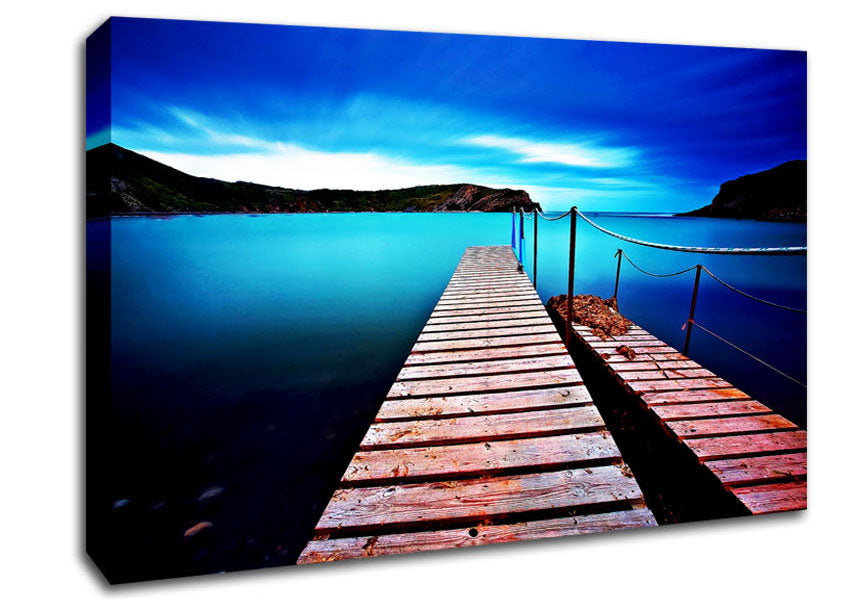 Tranquil Boardwalk Lake Canvas Wall Art