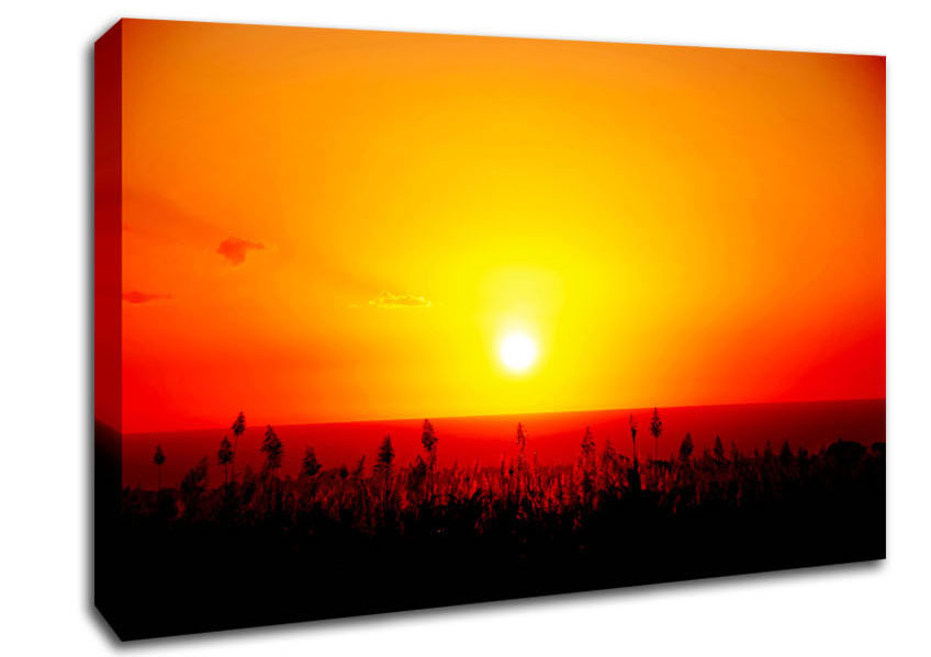 Red Ocean Flowers Canvas Wall Art