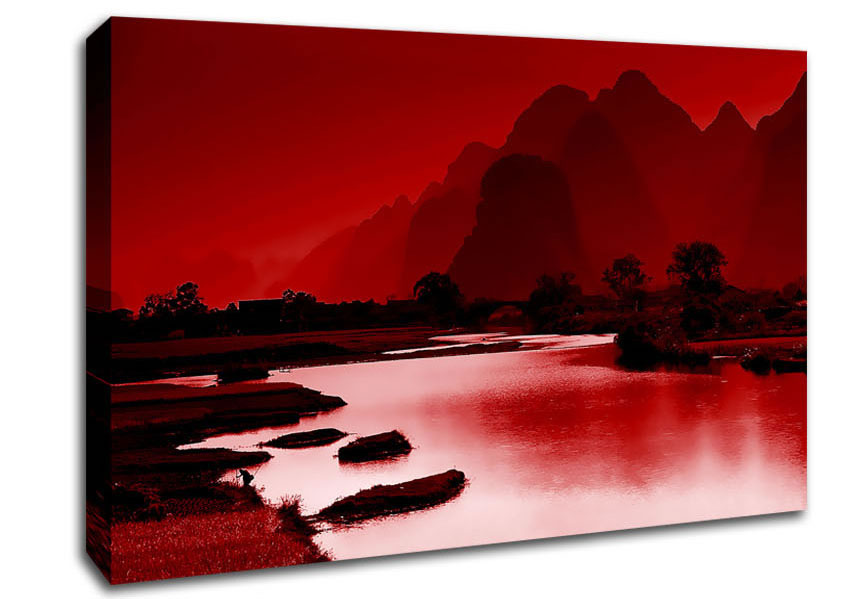 Red Paradise Island Canvas Wall Art