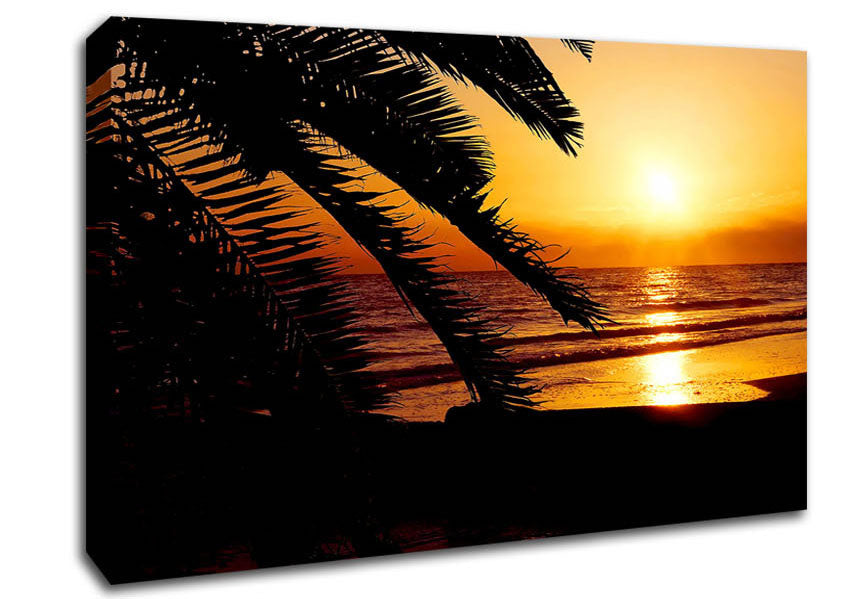 Glow Of The Golden Ocean Canvas Wall Art