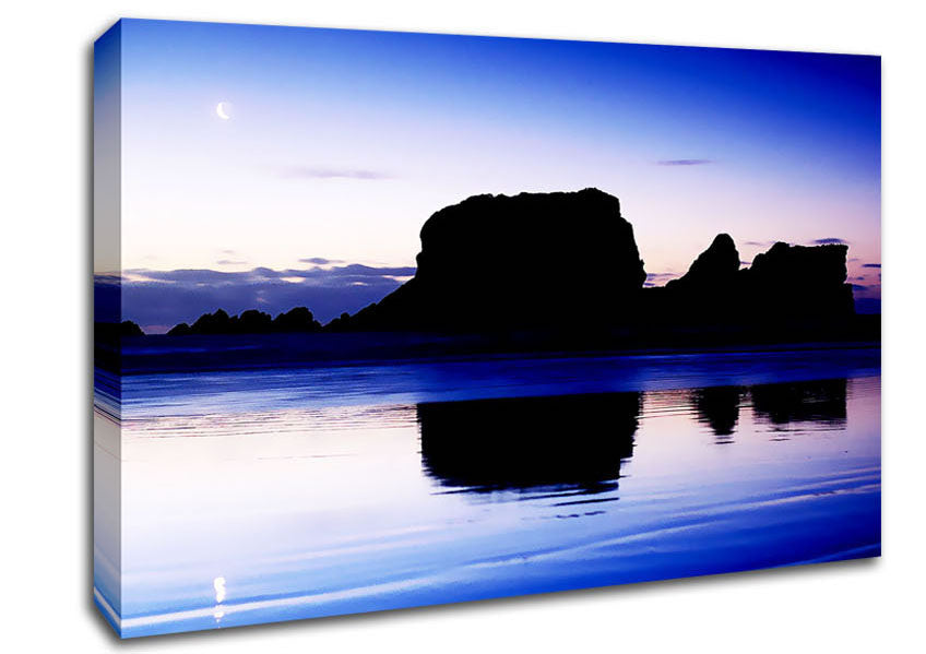 Moonlit Ocean Reflection Canvas Wall Art