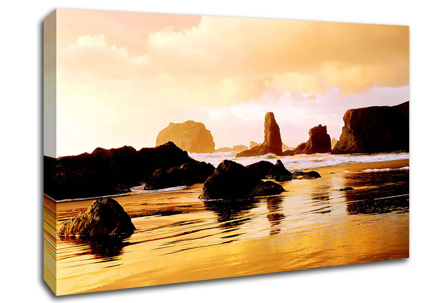 Mystical Ocean Rocks Canvas Wall Art
