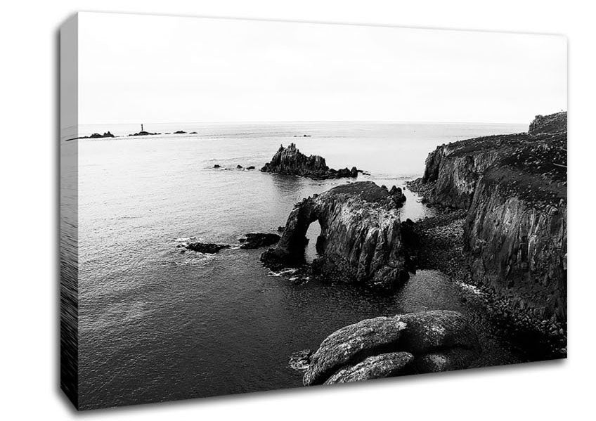 Ocean Rocks B n W Canvas Wall Art