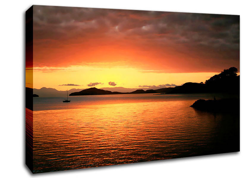 Glowing Crystal Sunset Canvas Wall Art