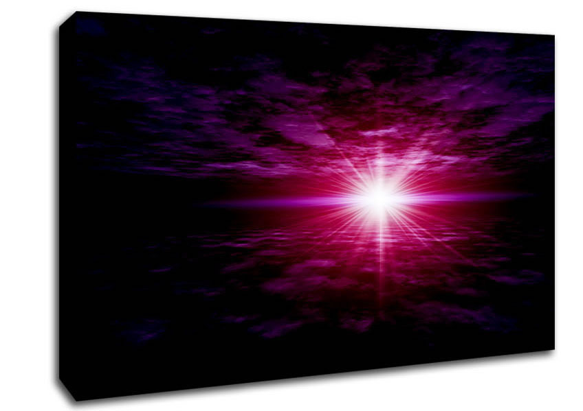 Pink Sun Star Skies Canvas Wall Art