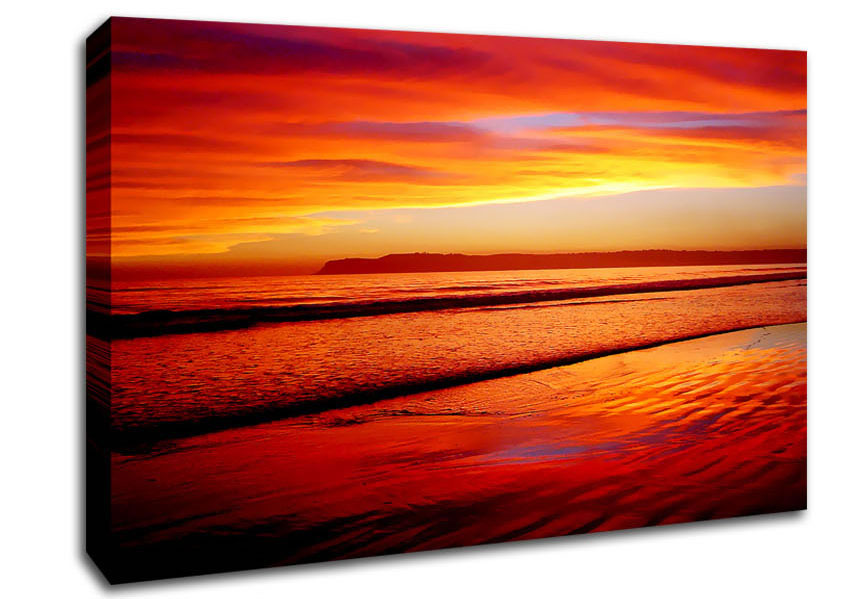 Orange Ocean Sands Canvas Wall Art