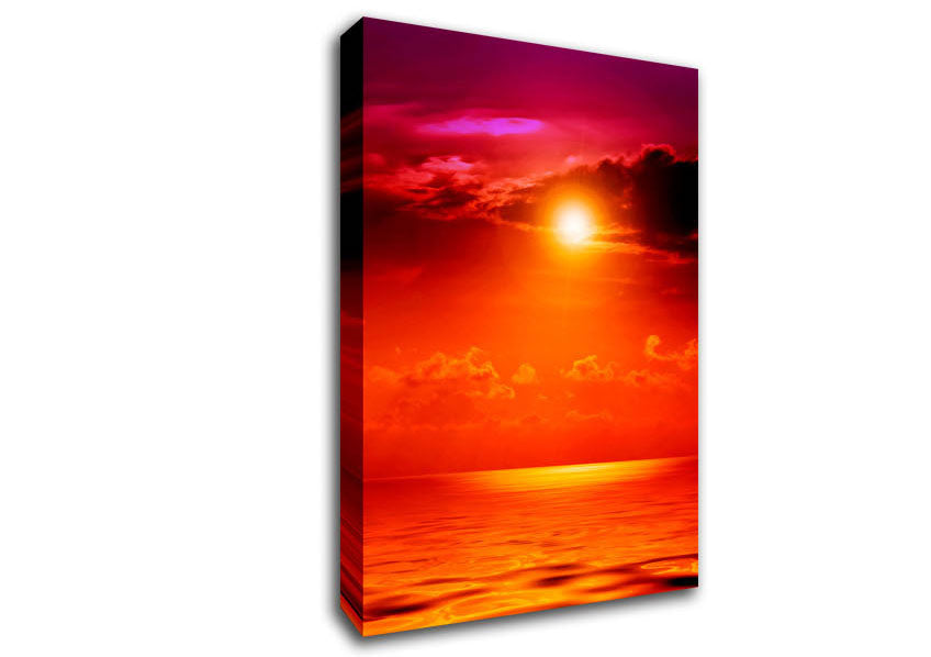 Orange Sun Blaze Skies Canvas Wall Art
