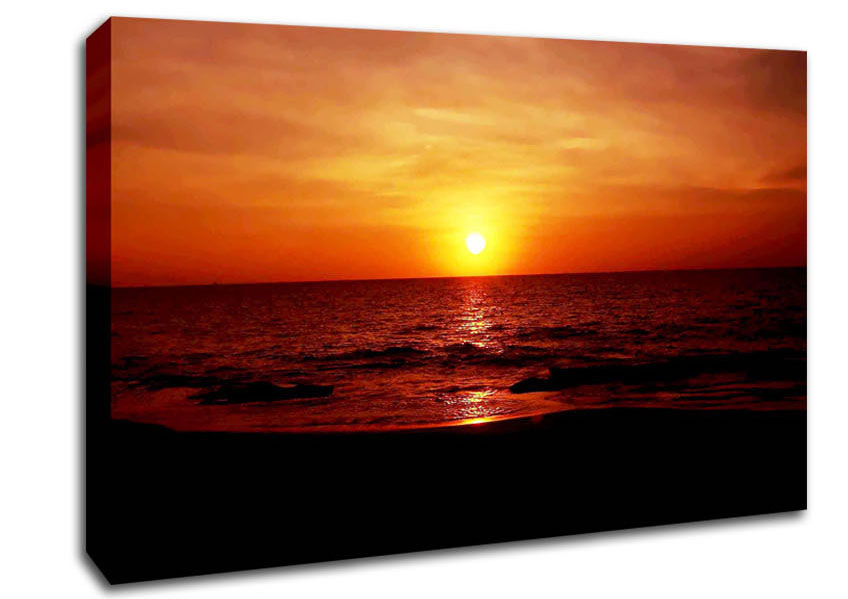 Sunset Ocean Waves Canvas Wall Art