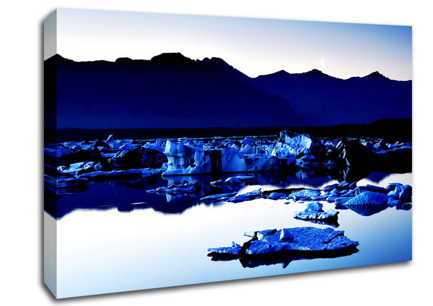 Blue Ice Calm Canvas Wall Art