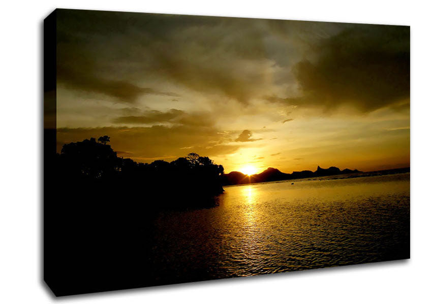 Yellow Sun Reflections Canvas Wall Art