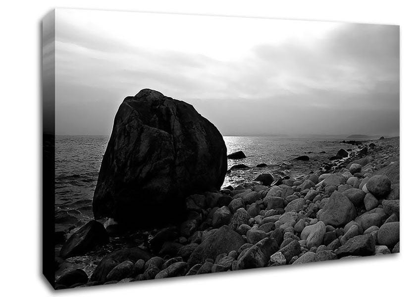 The Rock That Blocks The Sun B n W Canvas Wall Art