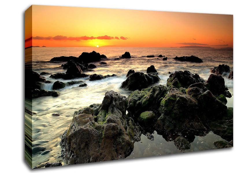 Sea Shore Sunset Canvas Wall Art