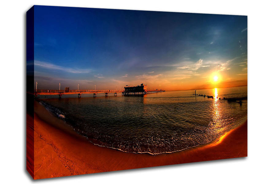 Sunrise Ocean View Pier Canvas Wall Art