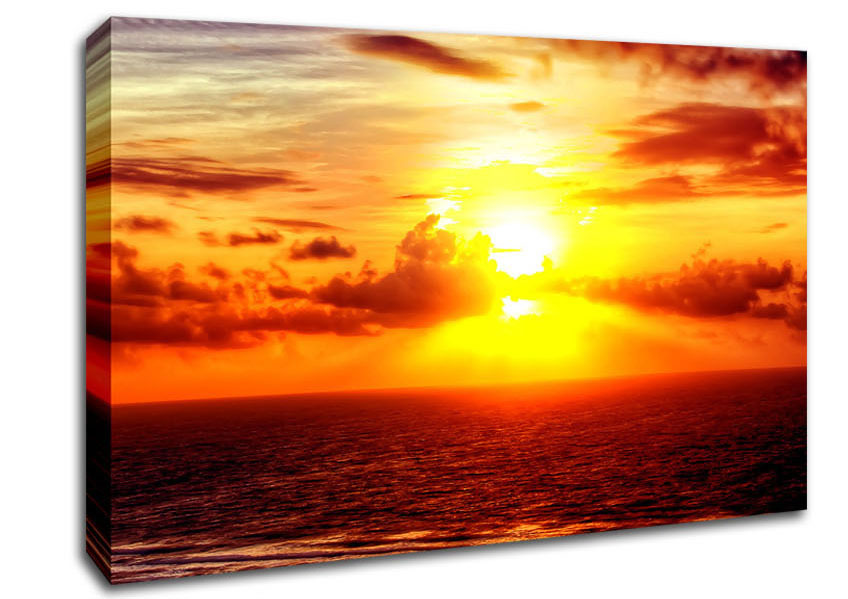 Sunrise Across The Sea Canvas Wall Art