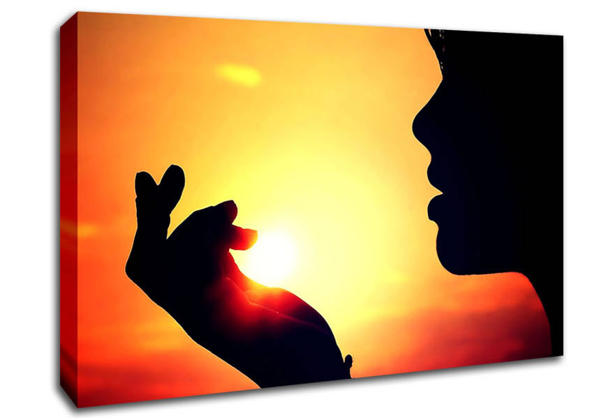 The Sun In Her Palm Canvas Wall Art
