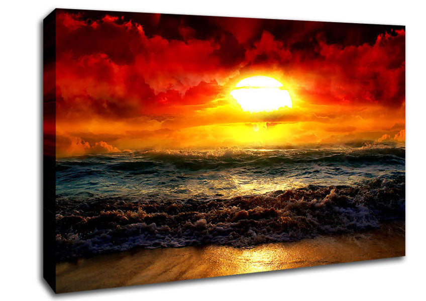 The Perfect Red Sunrise Canvas Wall Art