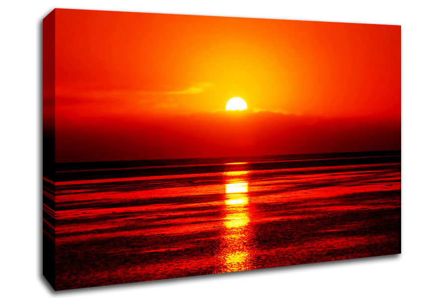 Reflections Of The Sun At Dusk Canvas Wall Art