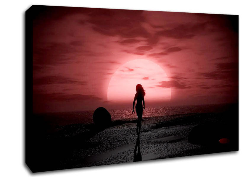 The Ocean Goddess Pink Grey Canvas Wall Art