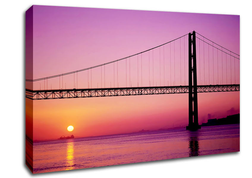 Sunset Bridge Canvas Wall Art