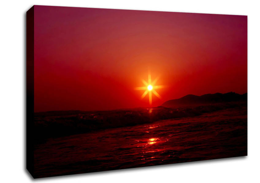 Sunstar Red Canvas Wall Art