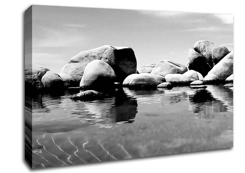 The Rock Pool B n W Canvas Wall Art
