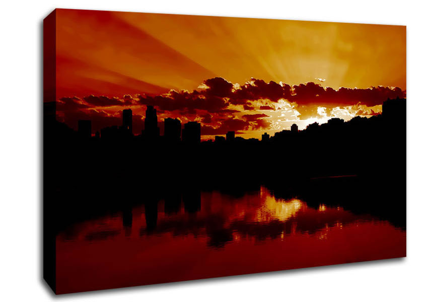 Caramel Sunrays Canvas Wall Art