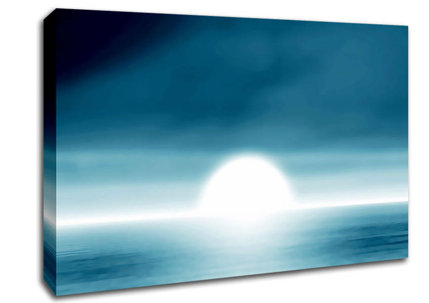 Abstact Sun Blue Canvas Wall Art